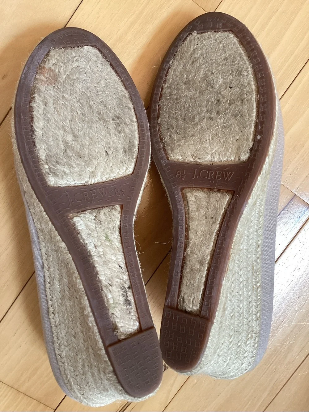 J.Crew beige canvas Seville espadrille wedge heel sandals. Women’s size 8.5